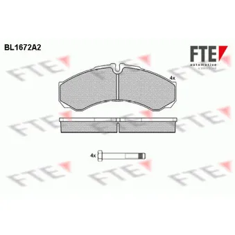 Jeu de 4 plaquettes de frein avant FTE BL1672A2