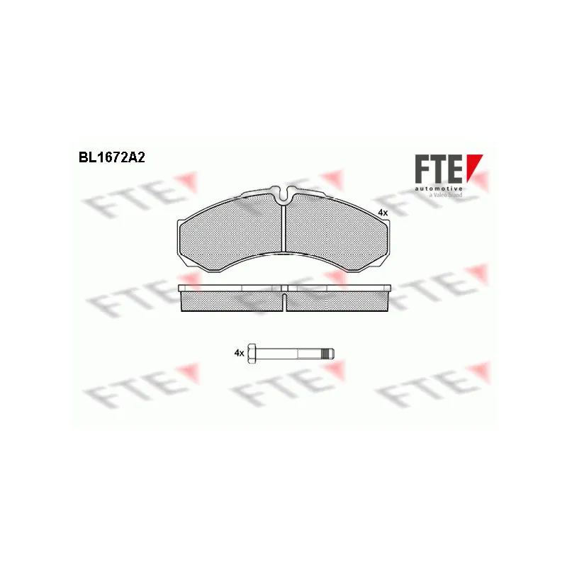 Jeu de 4 plaquettes de frein avant FTE BL1672A2