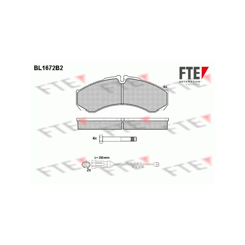 Jeu de 4 plaquettes de frein avant FTE BL1672B2