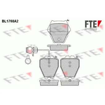 Jeu de 4 plaquettes de frein avant FTE BL1768A2