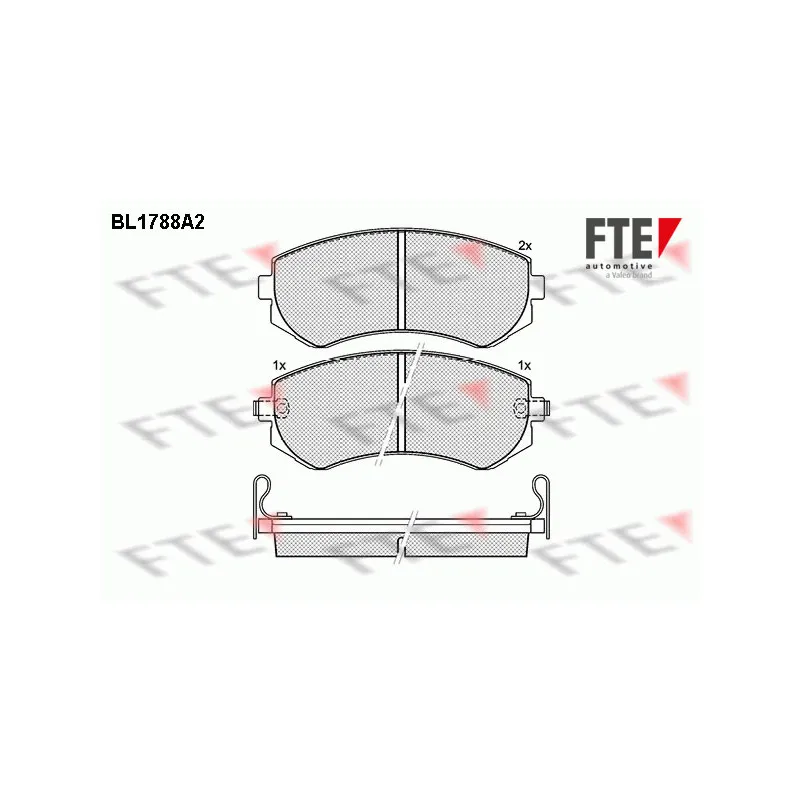 Jeu de 4 plaquettes de frein avant FTE BL1788A2