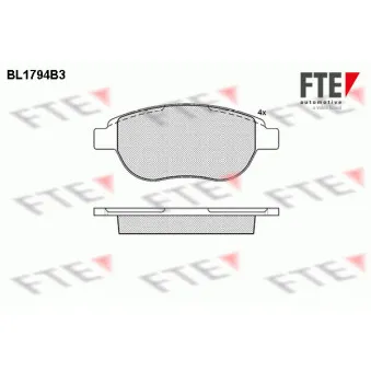 Jeu de 4 plaquettes de frein avant FTE BL1794B3