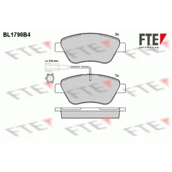 Jeu de 4 plaquettes de frein avant FTE BL1796B4