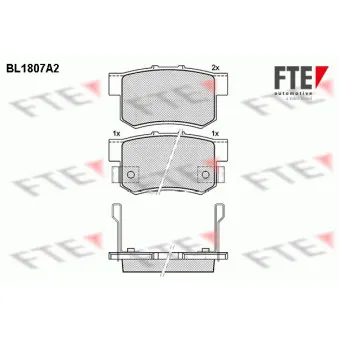 Jeu de 4 plaquettes de frein arrière FTE BL1807A2