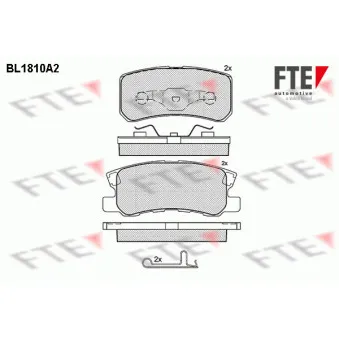 Jeu de 4 plaquettes de frein arrière FTE BL1810A2