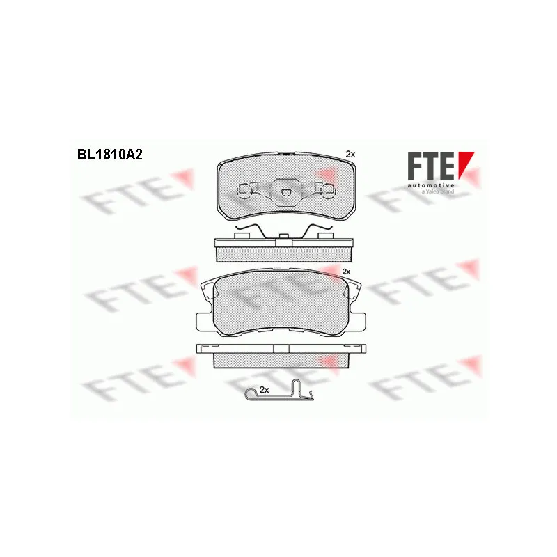 Jeu de 4 plaquettes de frein arrière FTE BL1810A2