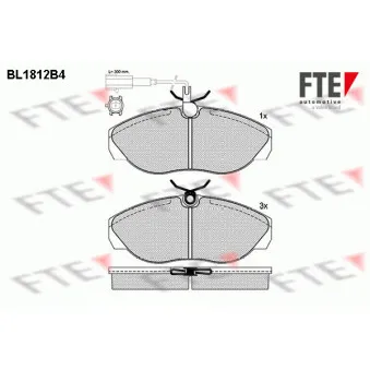 Jeu de 4 plaquettes de frein avant FTE BL1812B4