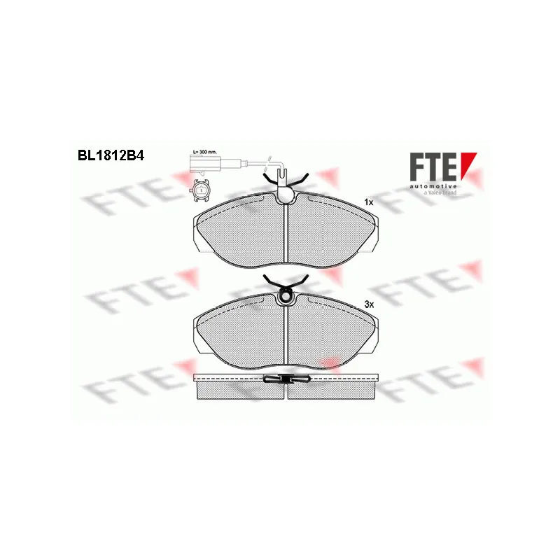 Jeu de 4 plaquettes de frein avant FTE BL1812B4