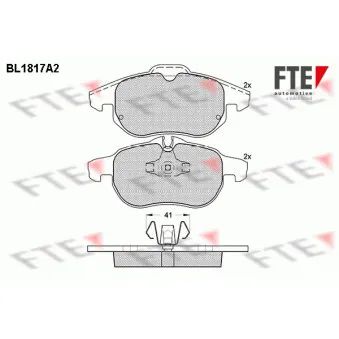 Jeu de 4 plaquettes de frein avant FTE BL1817A2