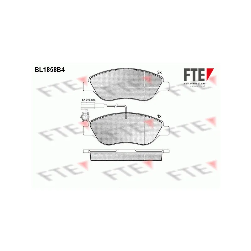 Jeu de 4 plaquettes de frein avant FTE BL1858B4