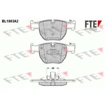 Jeu de 4 plaquettes de frein avant FTE BL1863A2