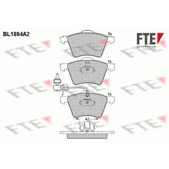 Jeu de 4 plaquettes de frein avant FTE BL1864A2