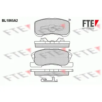 Jeu de 4 plaquettes de frein avant FTE BL1865A2