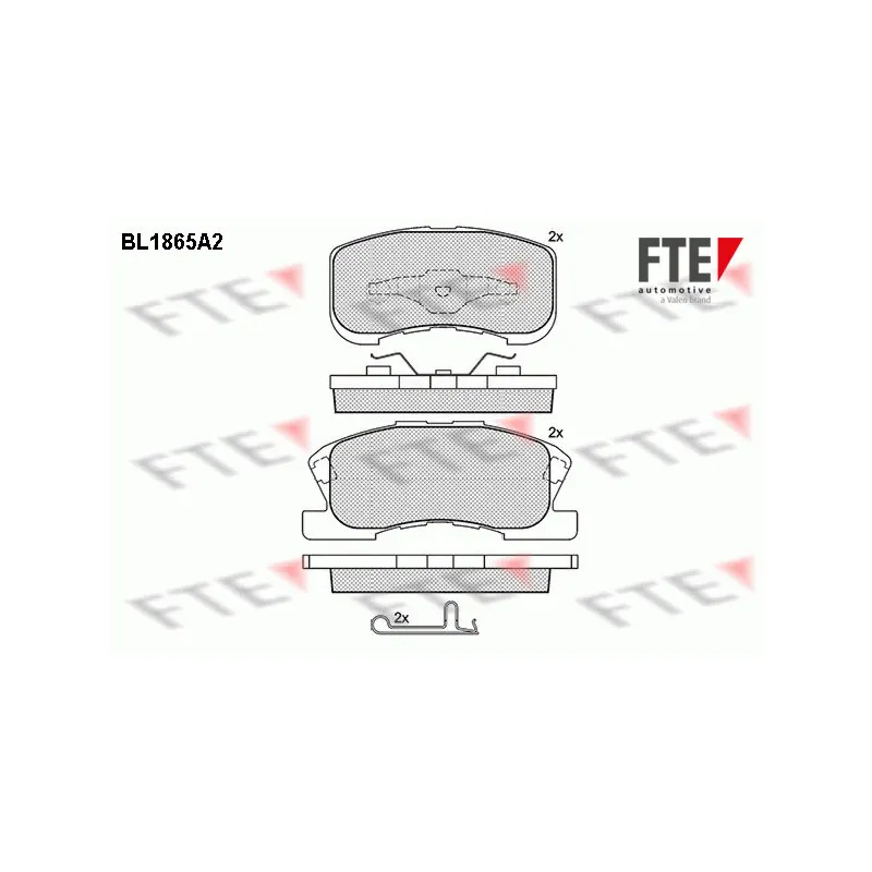 Jeu de 4 plaquettes de frein avant FTE BL1865A2