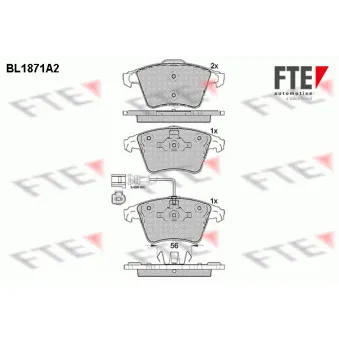 Jeu de 4 plaquettes de frein avant FTE BL1871A2