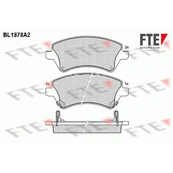 Jeu de 4 plaquettes de frein avant FTE BL1878A2