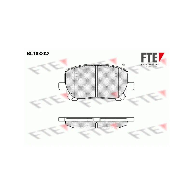 Jeu de 4 plaquettes de frein avant FTE BL1883A2