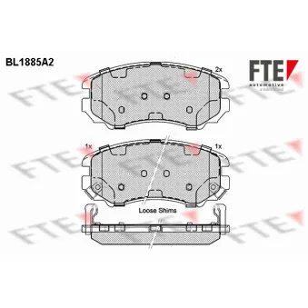 Jeu de 4 plaquettes de frein avant FTE BL1885A2