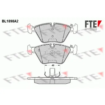 Jeu de 4 plaquettes de frein avant FTE BL1898A2
