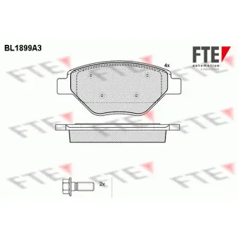 Jeu de 4 plaquettes de frein avant FTE BL1899A3