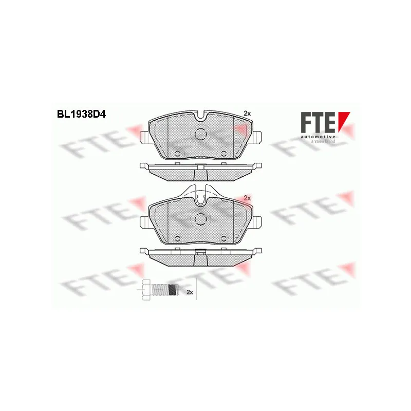 Jeu de 4 plaquettes de frein avant FTE BL1938D4