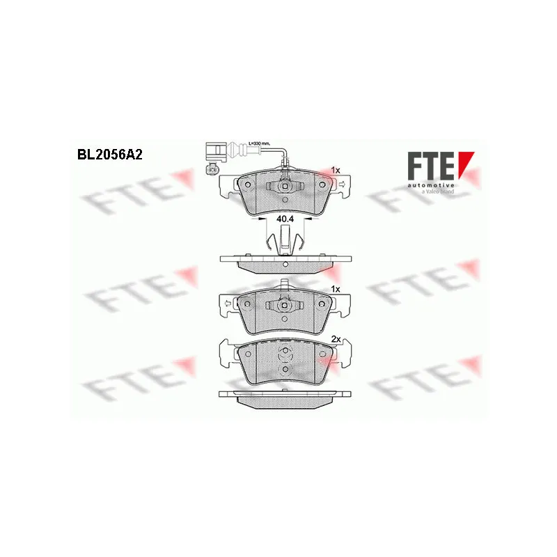 Jeu de 4 plaquettes de frein arrière FTE BL2056A2