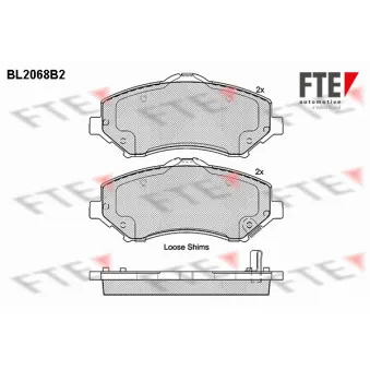 Jeu de 4 plaquettes de frein avant FTE BL2068B2