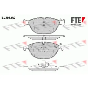 Jeu de 4 plaquettes de frein avant FTE BL2083A2