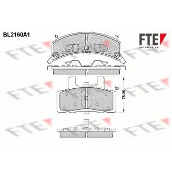 Jeu de 4 plaquettes de frein avant FTE BL2160A1