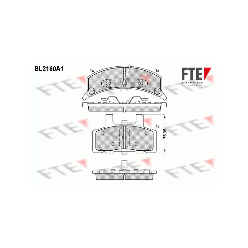 Jeu de 4 plaquettes de frein avant FTE BL2160A1