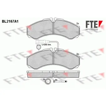 Jeu de 4 plaquettes de frein arrière FTE BL2167A1