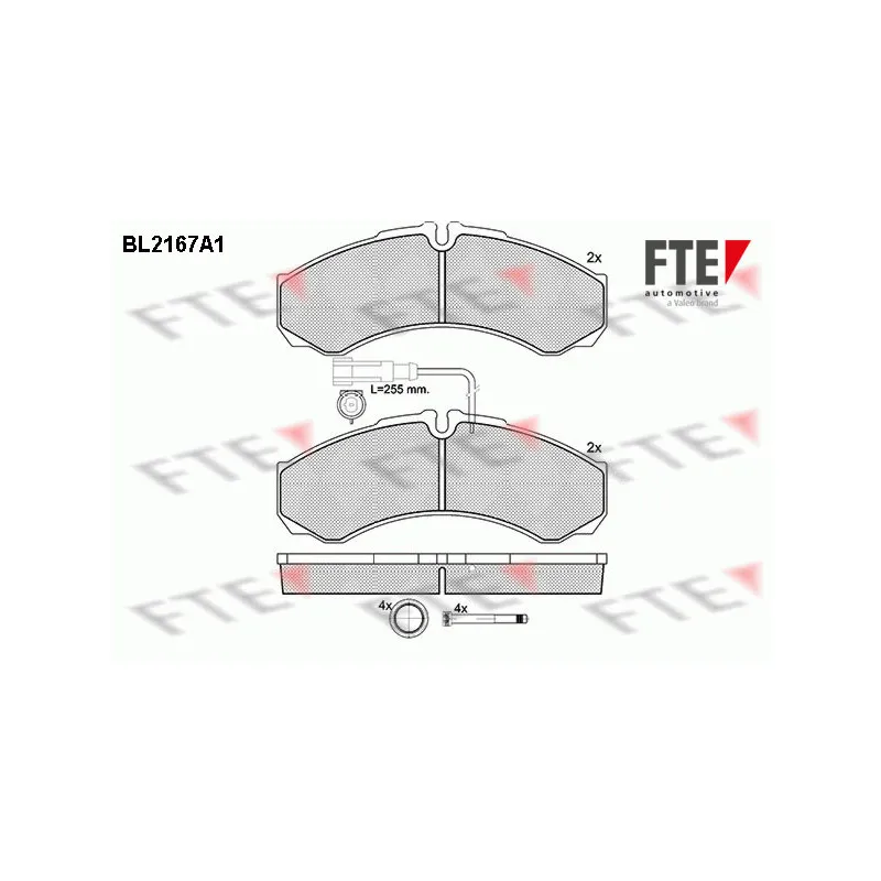 Jeu de 4 plaquettes de frein arrière FTE BL2167A1