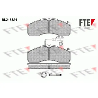 Jeu de 4 plaquettes de frein avant FTE BL2168A1