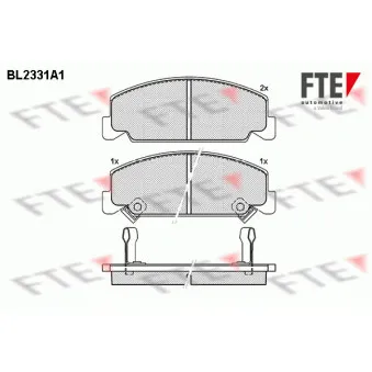 Jeu de 4 plaquettes de frein avant FTE BL2331A1