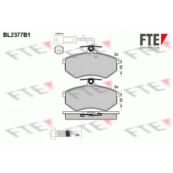 Jeu de 4 plaquettes de frein avant FTE BL2377B1