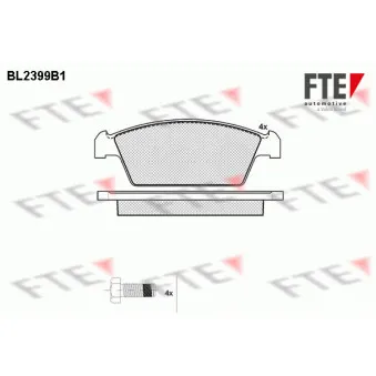 Jeu de 4 plaquettes de frein avant FTE BL2399B1