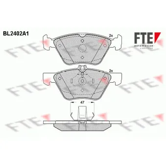 Jeu de 4 plaquettes de frein avant FTE BL2402A1