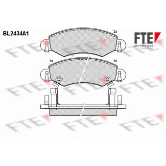 Jeu de 4 plaquettes de frein avant FTE BL2434A1