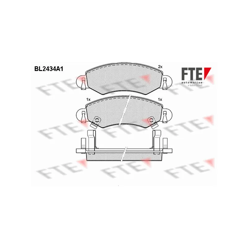 Jeu de 4 plaquettes de frein avant FTE BL2434A1
