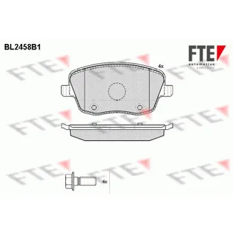 Jeu de 4 plaquettes de frein avant FTE BL2458B1