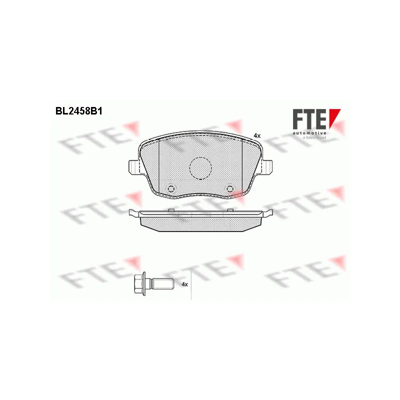Jeu de 4 plaquettes de frein avant FTE BL2458B1