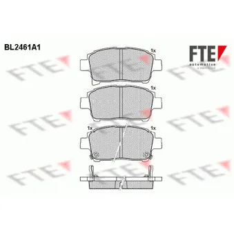 Jeu de 4 plaquettes de frein avant FTE BL2461A1