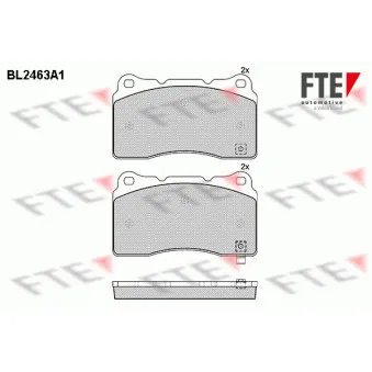 Jeu de 4 plaquettes de frein avant FTE BL2463A1