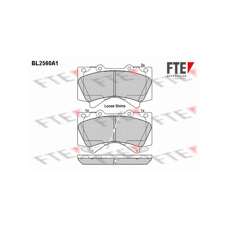 Jeu de 4 plaquettes de frein avant FTE BL2560A1