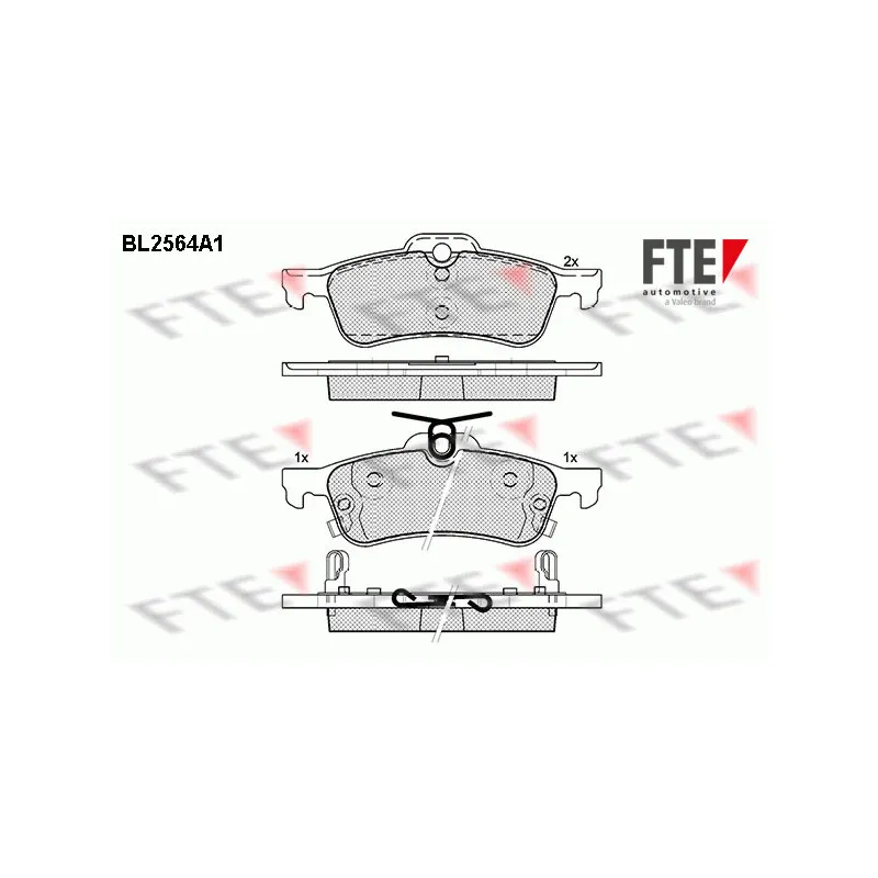 Jeu de 4 plaquettes de frein arrière FTE BL2564A1