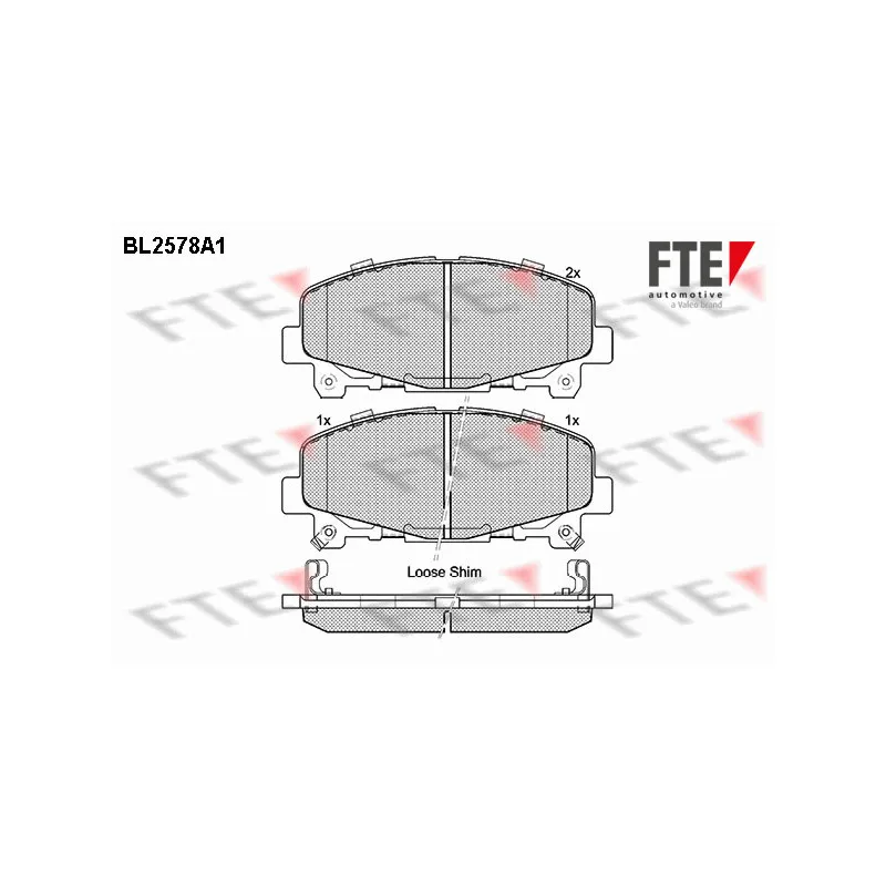 Jeu de 4 plaquettes de frein avant FTE BL2578A1