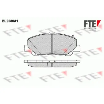 Jeu de 4 plaquettes de frein avant FTE BL2580A1