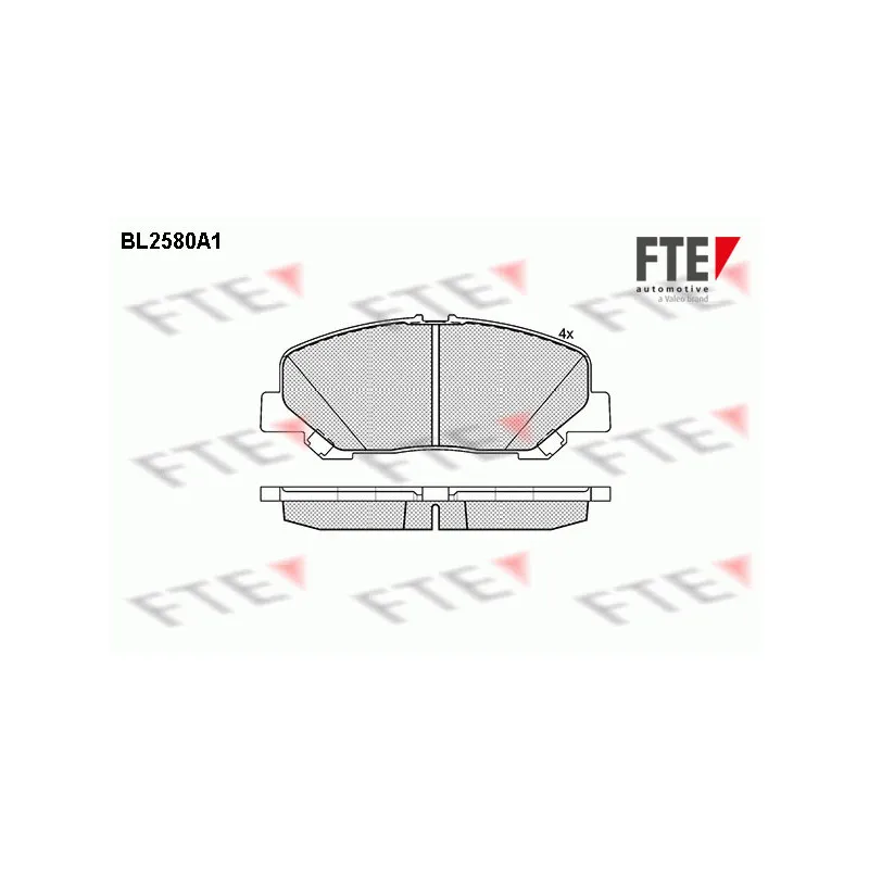 Jeu de 4 plaquettes de frein avant FTE BL2580A1