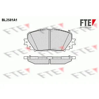 Jeu de 4 plaquettes de frein avant FTE BL2581A1