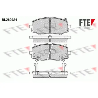 Jeu de 4 plaquettes de frein avant FTE BL2609A1